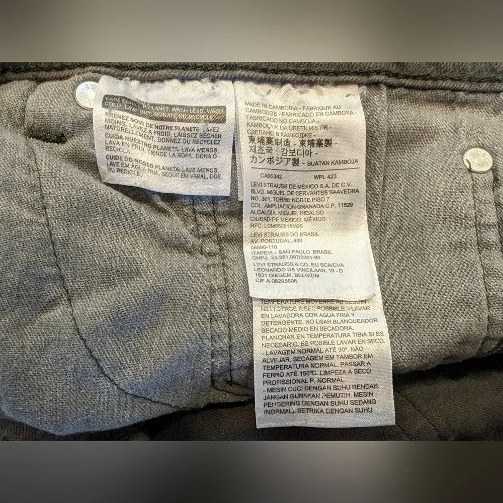 Levi's 505 Men's Straight Leg dark gray regular fit grunge zip fly Jeans 38x29